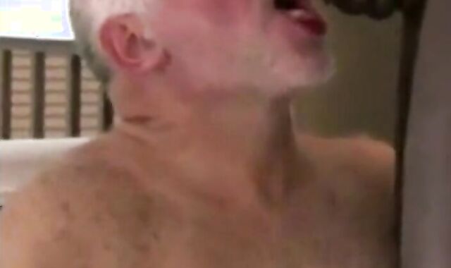 Big-Cock Daddy Barebacks Amateur Chocolate-Eating Grandpa Bear