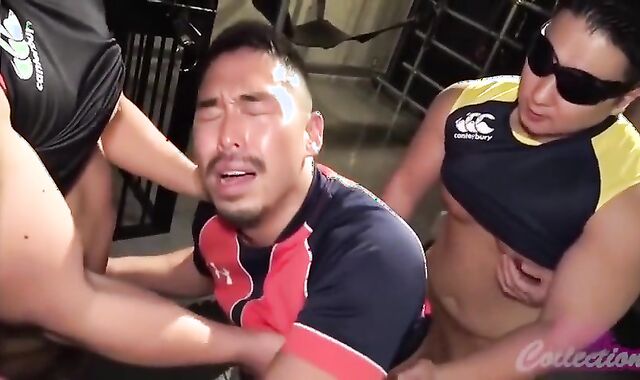 Gay Amateur: Japanese Gang-sex Creampie