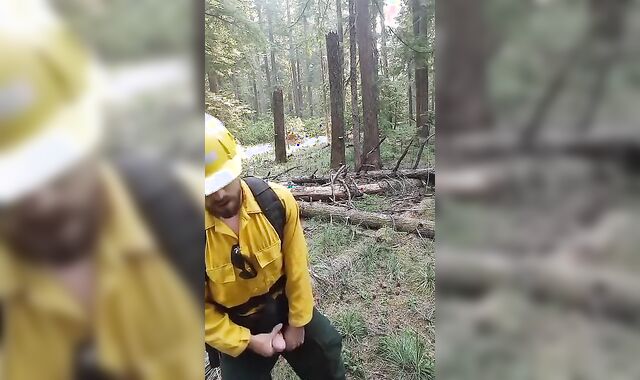Wildfire Worker's Outdoor Masturbation Solo