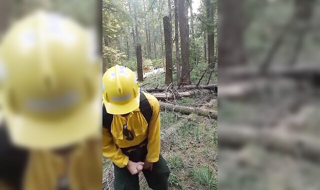 Wildfire Worker's Outdoor Masturbation Solo
