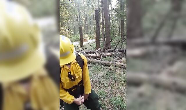 Wildfire Worker's Outdoor Masturbation Solo