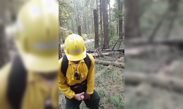 Wildfire Worker's Outdoor Masturbation Solo