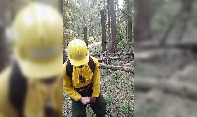 Wildfire Worker's Outdoor Masturbation Solo