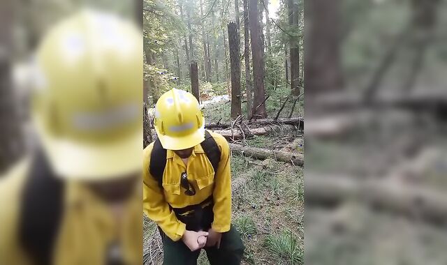 Wildfire Worker's Outdoor Masturbation Solo