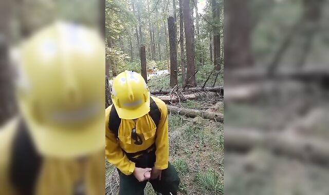 Wildfire Worker's Outdoor Masturbation Solo