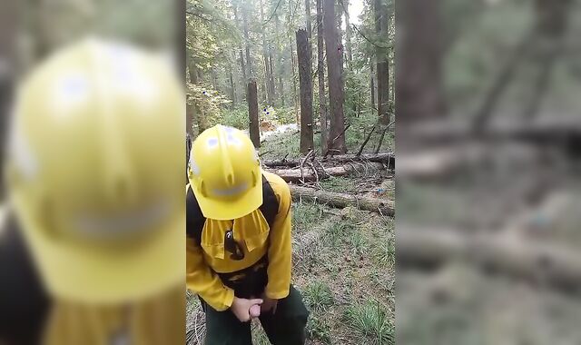Wildfire Worker's Outdoor Masturbation Solo