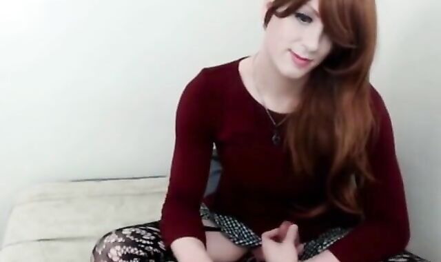 Redhead Twink Crossdresser Erica Amateur Solo Video