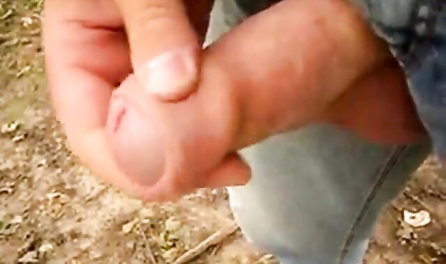 Outdoor Masturbation: Uncut Cock Wanking and Cumming