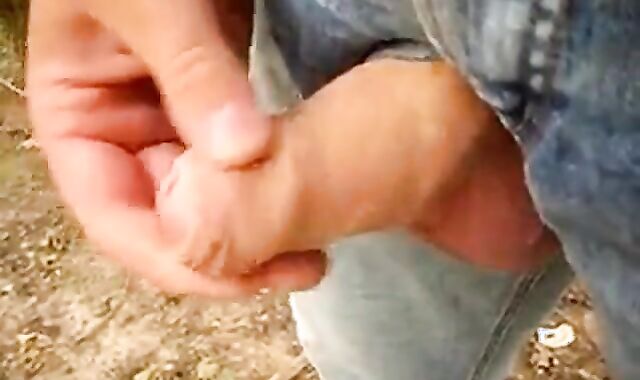 Outdoor Masturbation: Uncut Cock Wanking and Cumming