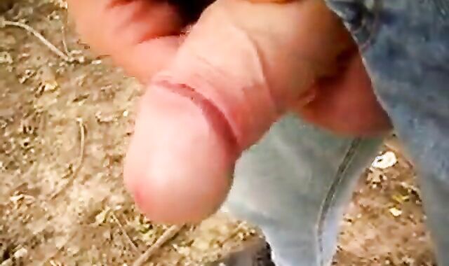 Outdoor Masturbation: Uncut Cock Wanking and Cumming