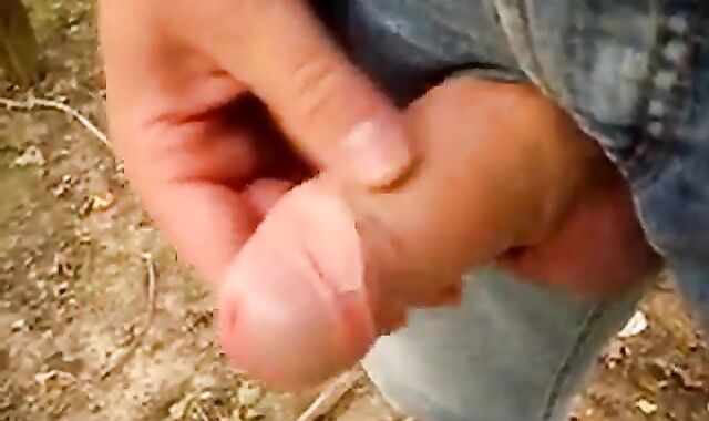 Outdoor Masturbation: Uncut Cock Wanking and Cumming