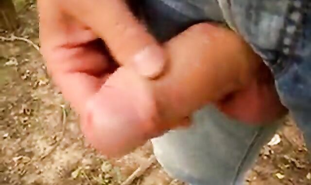 Outdoor Masturbation: Uncut Cock Wanking and Cumming