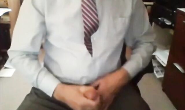 Mature Daddy Suits Up and Strokes It