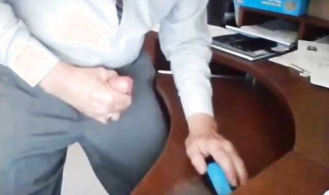 Mature Daddy Suits Up and Strokes It