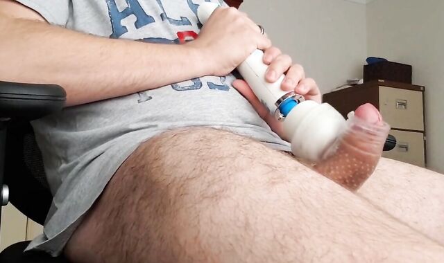 Big Cock Bear's Solo Fun with a Hitachi