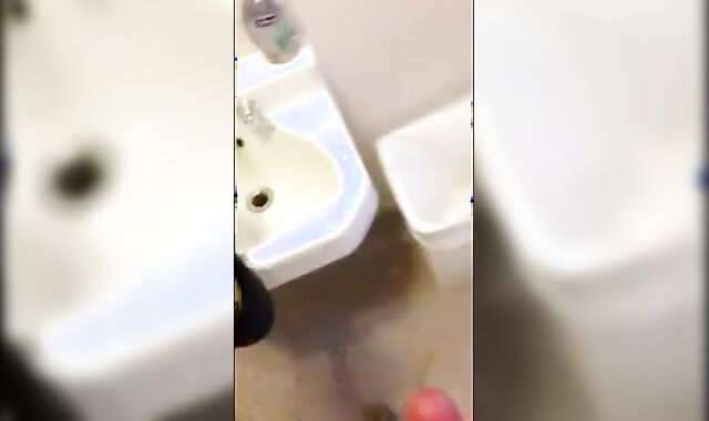 Osazo barbudo: paja en un wc publico - amateur bear daddy man