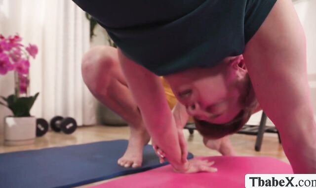 Yoga session turns into hardcore anal threesome