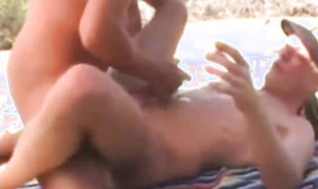 Bareback Fun on the Beach with Outdoor Couple