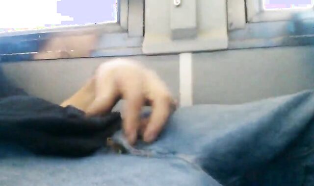 Str8 Big-Cock Hunk Strokes on the Bus