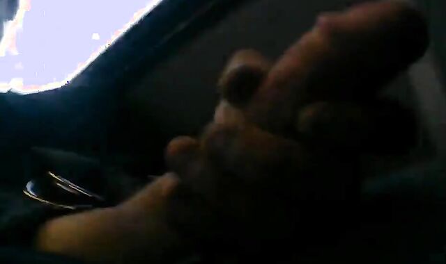 Str8 Big-Cock Hunk Strokes on the Bus