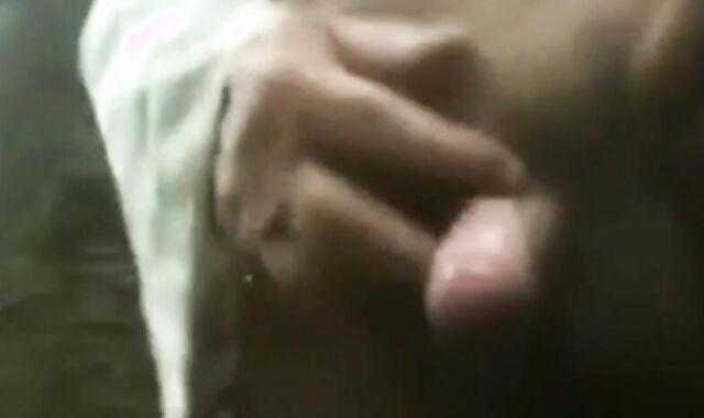 Old Man Strokes His Uncut Cock Outdoors