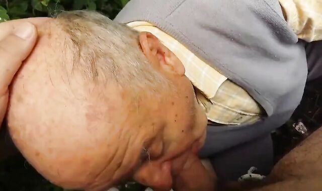 Old Man Sucking Cock Outdoors