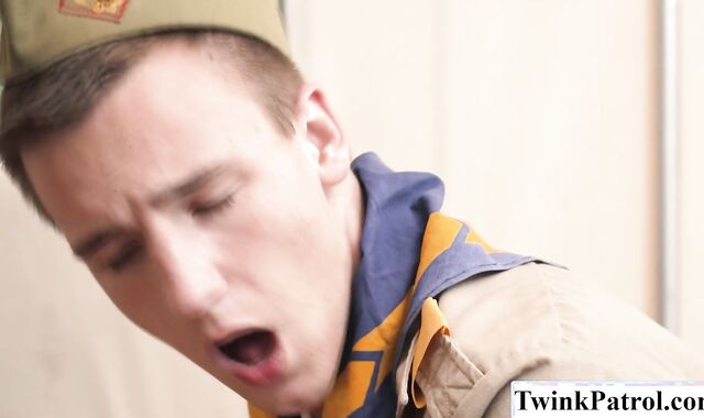 Scout officer enjoy his self into the ass of Twink
