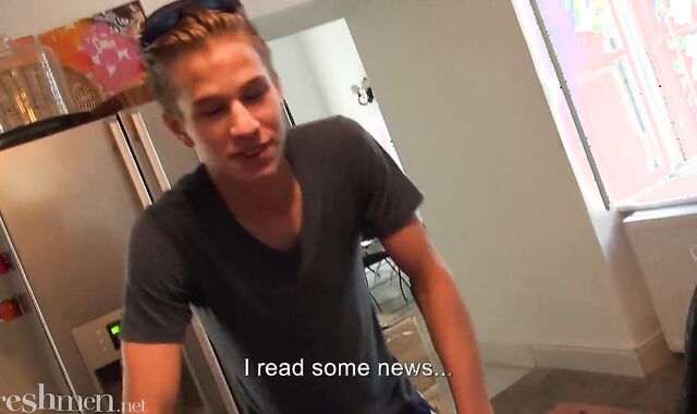 Cute Skinny Blonde Twink Masturbating