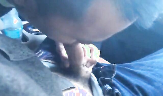 Twink Sucks Big Cock in a Car