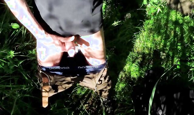 Tugging And Spunking In The Woods During A Sunny Morning 202