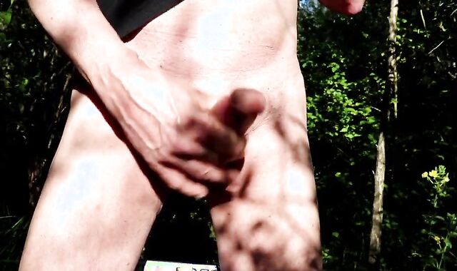 Tugging And Spunking In The Woods During A Sunny Morning 202