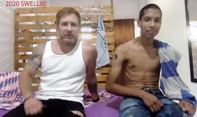 Young Thin Street Vendor With meaty jock Ejaculates With Me Whilst Witnessing Porno