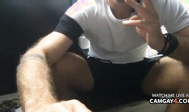 brawny guy Milking In The douche while Filming His dinky