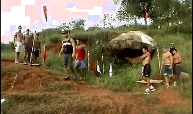 3 college-aged age teenies wazoo pulverize below A Waterfall