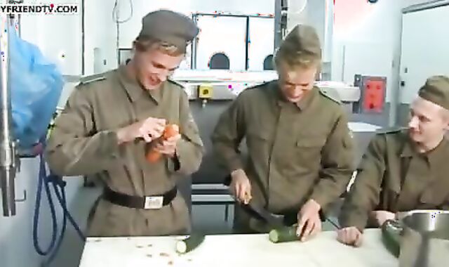 Army boyz Three-way shagging