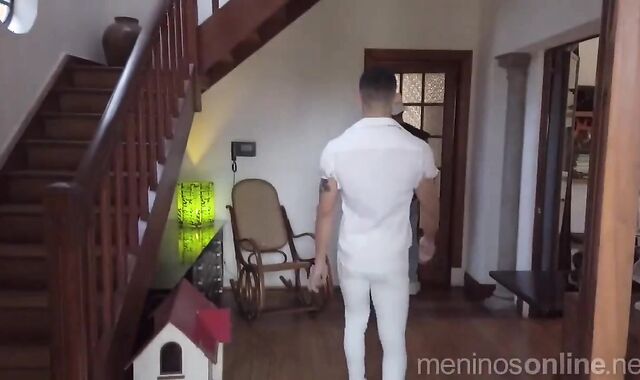 threesome Latinos shagging In The Kitchen