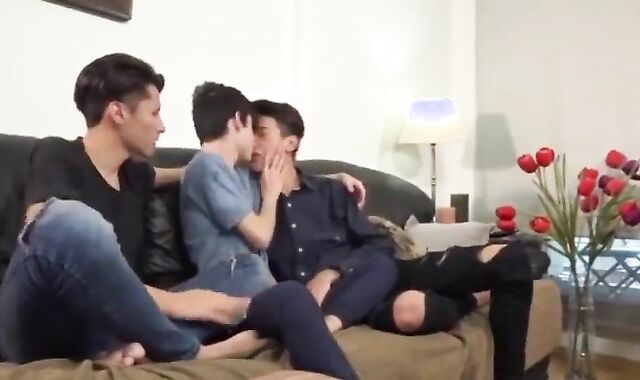 unprotected three With super-cute Latino lads