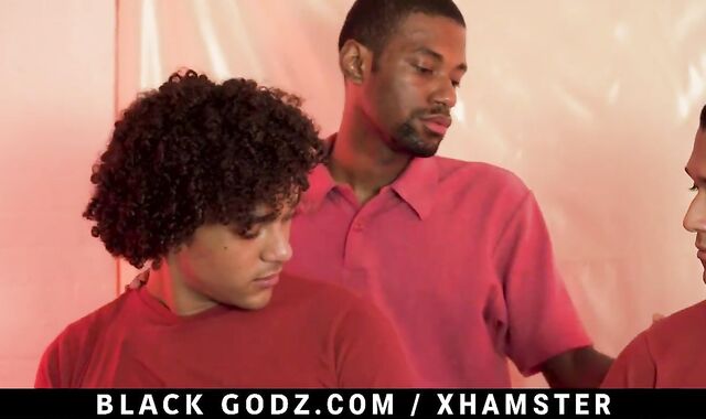 2 nubiles Take Turns Worshiping BIG BLACK COCK