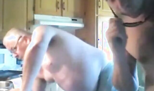 Bear Daddy Gets Pantsed by His Man on Webcam