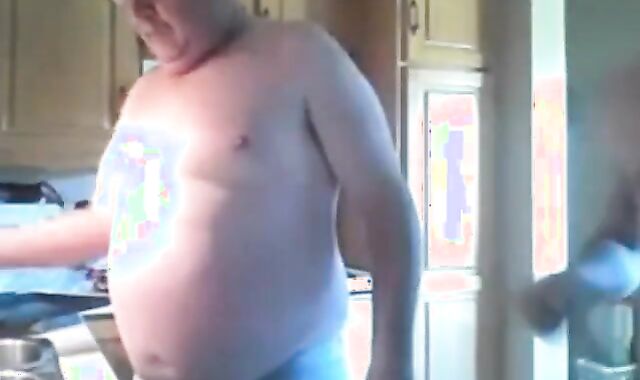 Bear Daddy Gets Pantsed by His Man on Webcam