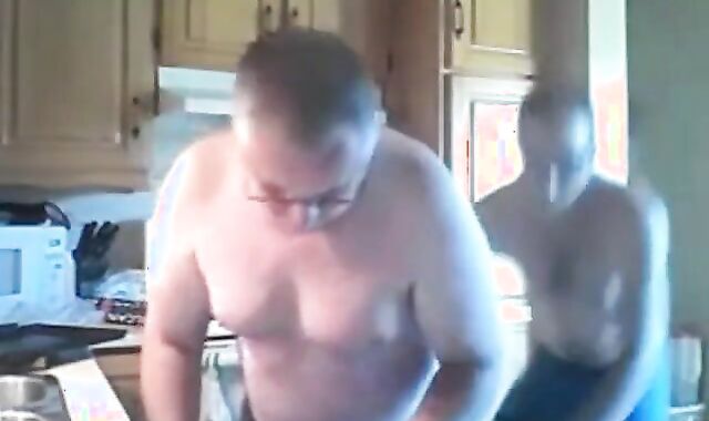 Bear Daddy Gets Pantsed by His Man on Webcam