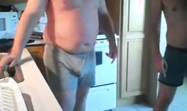 Bear Daddy Gets Pantsed by His Man on Webcam