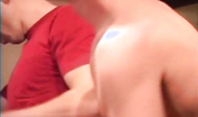 Threesome sphincter Gobbling & pummeling On The couch