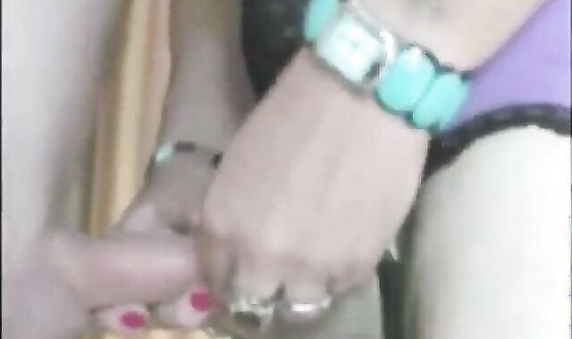 Mature Guy Cums on CD's Foreskin - Amateur Handjob