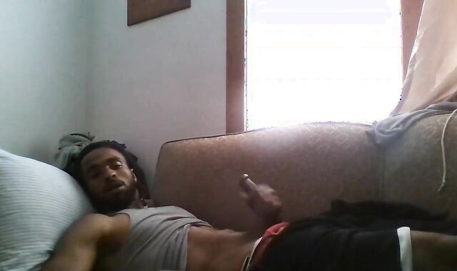 Big Black Cock Masturbating to Porn