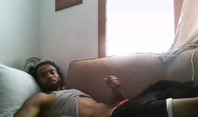 Big Black Cock Masturbating to Porn