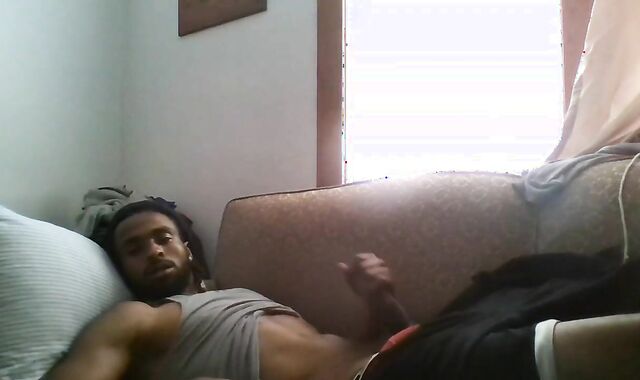 Big Black Cock Masturbating to Porn