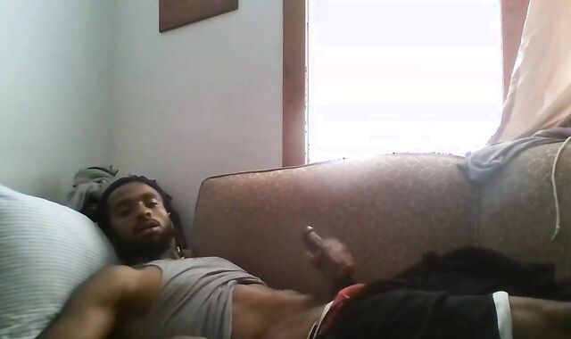 Big Black Cock Masturbating to Porn