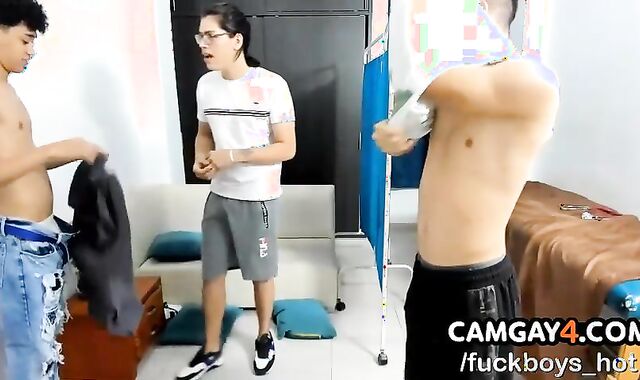 three-way Of faggot allies Wank His ten-Pounder