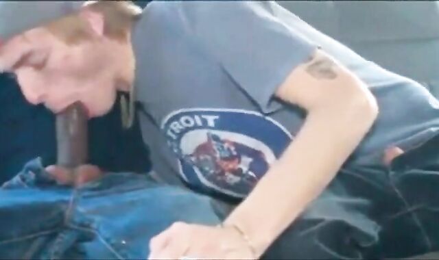 Interracial Bareback Fuck in a Car with a Cute Boy